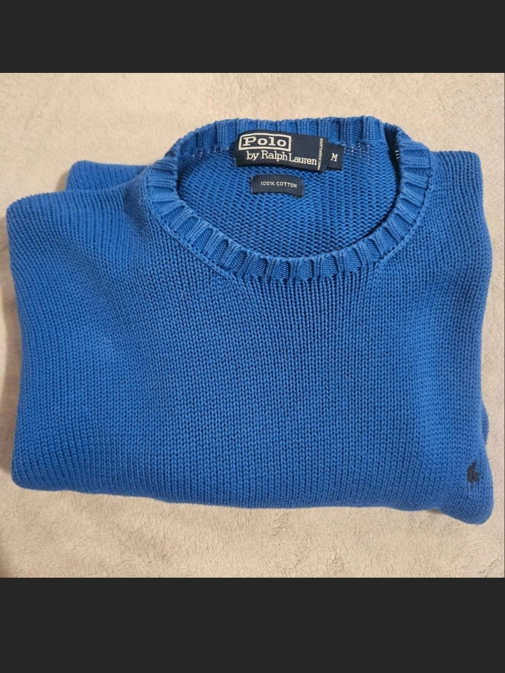 Classic Polo by Ralph Lauren Men's Royal Blue Crewneck Sweater